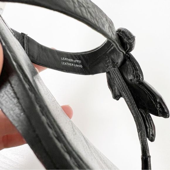 Vera Wang Lavender Leather Sandals 8.5 Black Rhinestone - Picture 6 of 9